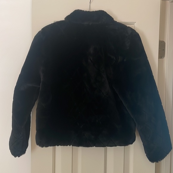 Not Fur Real by Duffel | Women’s Black Diamond Faux Fur Jacket - Picture 4 of 6
